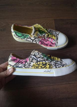 Яркие разноцветные кеды фила fila &amp; deichmann limited edition ewen gur 38 рр 24,5 см оригинал