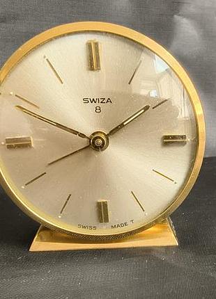 Швейцарский механический будильник swiza 8 (swiss made, 8 дней) - винтаж 1960-и