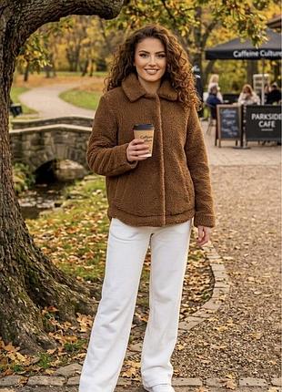 Стильна жіноча куртка «тедді» (teddy bear jacket) від h&m xs/s