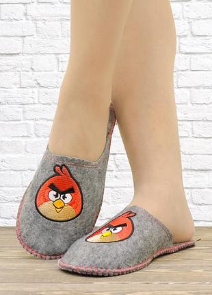 Дитячі капці "angry birds" сірі