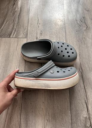 Crocs крокси оригинал 36/37 серые на платформе