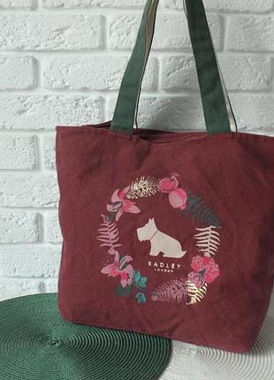 Сумка шоппер radley. плотный коттон