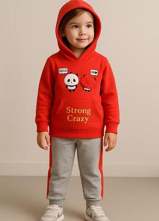 Дитячий спортивний костюм "strong crazy" червоний