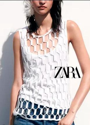 Подвійна майка, топ з сіткою від zara