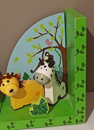 African animal single wood bookend giraffe elephant crocodile child's 
деревянные детские подставки-держатели для книг с  фигурками животных сафари