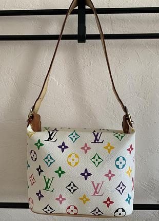 Сумка louis vuitton x takashi murakami monogram multicolore з шкіряним ремінцем.
