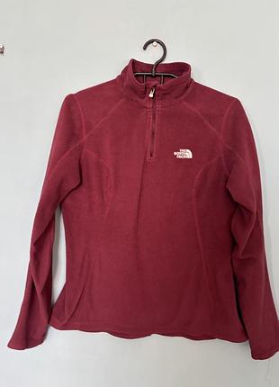 Жіноча флісова кофта the north face  у  бордово-червоному кольорі.