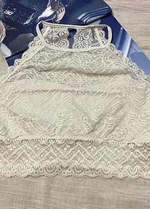 Intimissimi шикарный бежевый кружевной топ качественного бренда (италия)