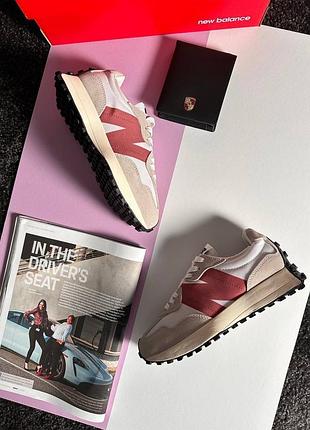 Жіночі кросівки new balance 327 grey white red