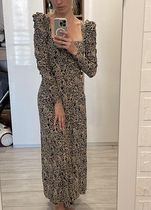 Довга леопардова сукня zara