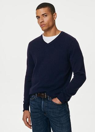 Шерстяний светр m&s extra fine lambswool l вовна
