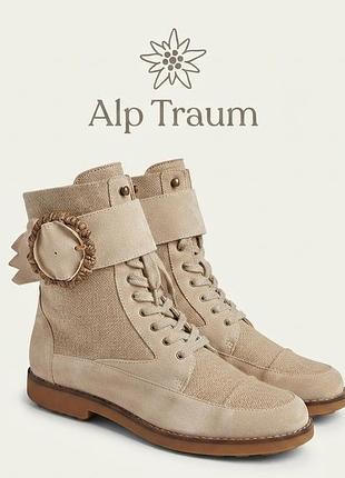 Жіночі черевики,осінні берці,вінтажні,натуральні ботинки alp traum,італія,р.40