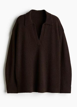 Шоколадний джемпер поло h&m