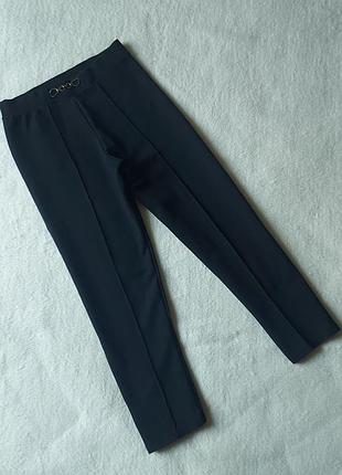 Черные эластичные брюки, брюки на 9-11 лет от river island