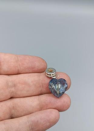 Красивая подвеска с кристаллом сердечком swarovski