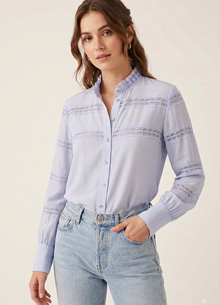 Шелковая блузка blumarine 100% шелк с кружевом (размер 36 / s), итальялия