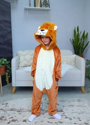 Піжама кігурумі kigurumi для хлопчика лев коричневий на зріст 125см
