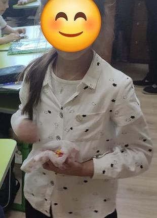 Блузочка с котиками на 7 лет