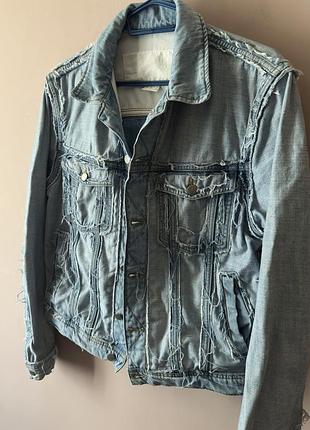 Джинсовий піджак maison martin margiela x h&m 2012 inside-out (reversed) denim jacket.