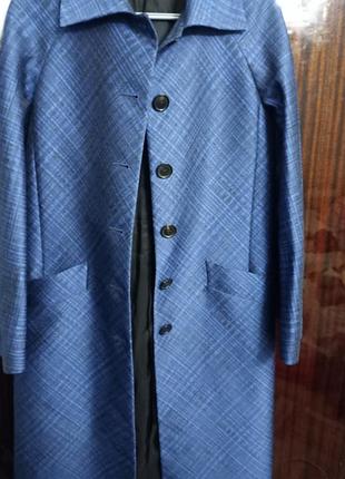 Пальто жіноче michael kors collection синє, розмір 02 (xs/s, it 40-42), поліестер/шовк