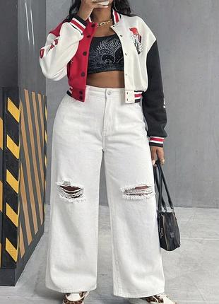 Білі джинси mom baggy-3xl-20 розмір plus size