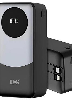 Універсальна мобільна батарея power bank king power kpg-402x, 40000 mah з швидкою зарядкою і кабелями