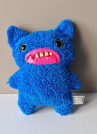 Fuggler wide eyed weirdo м'яка іграшка монстр фуглер із зубами синій пухнастий для дітей