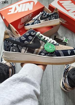 Стильні кросівки nike travis scott x nike air force low cactus jack