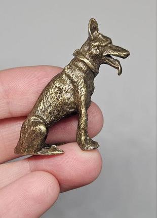 🐕 латунна фігурка «німецька вівчарка» – мініатюра, талісман, амулет, подарунок, колекційна статуетка ✨