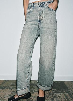 Джинси baggy з середньою посадкою від zara