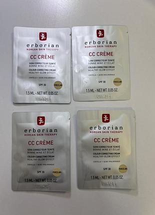 Пробник erborian cc крем 30 spf 1.5 мл в кольорі clair, porcelain, dore