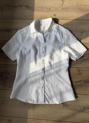 Біла лляна блуза massimo dutti s
