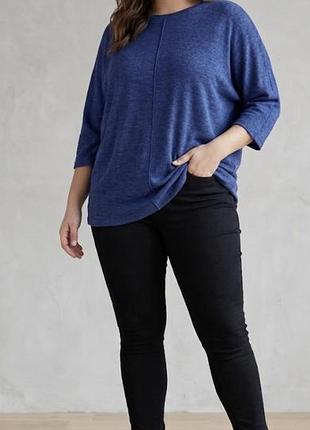 Yours clothing новий жіночий трикотажний джемпер синього кольору великий розмір 4xl-7xl