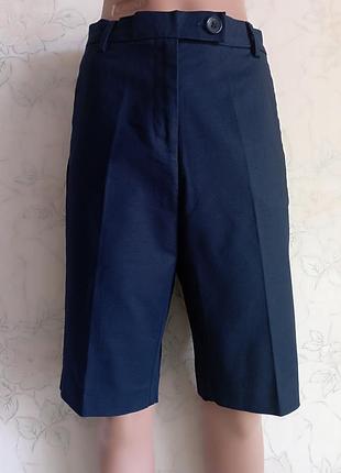 Шорти жіночі бавовняні подовжені класичні темно-сині m&s collection