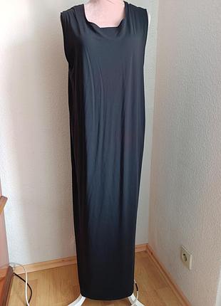 Довга чорна сукня-максі без рукавів (made in italy), розмір xl