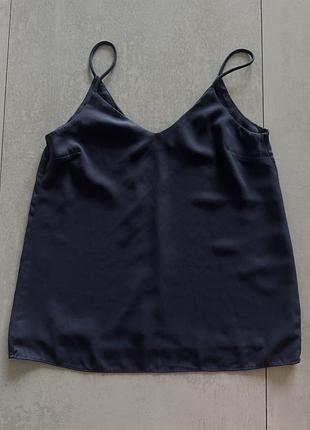 Новий топ h&m темна-синя на тонких бретелях, xs майка