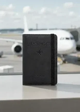 Обложка для зарубежного паспорта travel wallet черная
