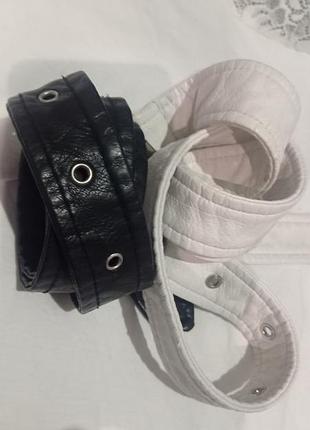 Пояс ремень чорний і білий 2