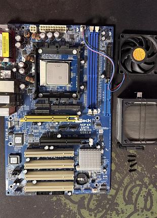 Материнська плата asrock k8upgrade-nf3 socket 754 amd sempron 2800+ motherboard agp ddr nforce3
