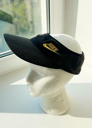 Козырёк, кепка nike vintage visor y2k чёрный с вышитым логотипом