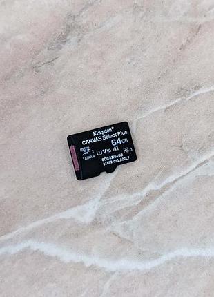 Флешка microsd картка kingston canvas 64gb для старого телефону або іншого гаджету.