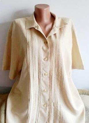 Лляна бежева блуза, р20/4xl