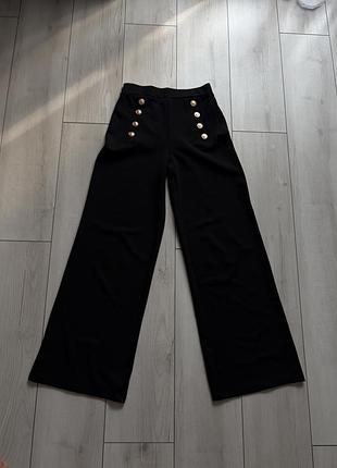 Брюки h&m,  чорного кольору, жіночі, розмір xs