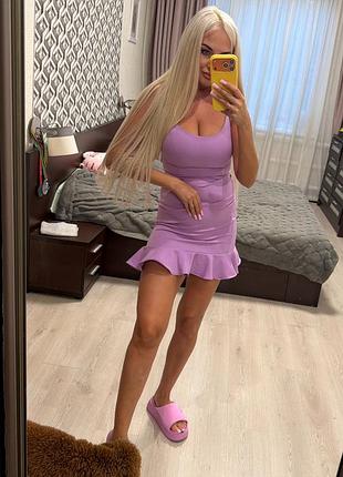 Женское красивое платье сарафан сиреневого цвета