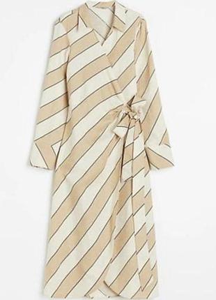 Натуральна сукня з льону на запах h&m plus size