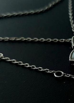 Серебряное колье 925 с перламутром и фианитами, 2,97 г, торг