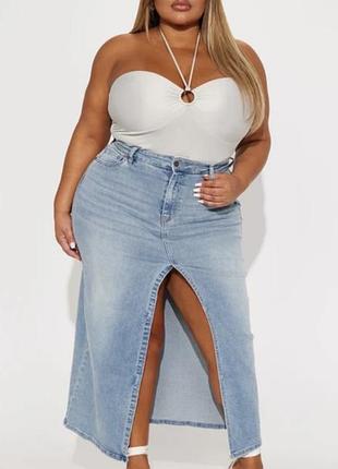 Стильна джинсова спідниця h&m denim plus size