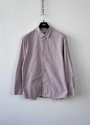 Сорочка чоловіча cos men pink striped shirt regular fit size m long sleeve casual button down