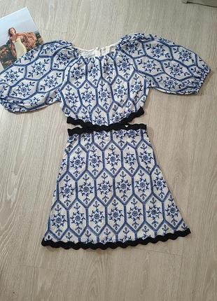 Сукня вишита xs h&m