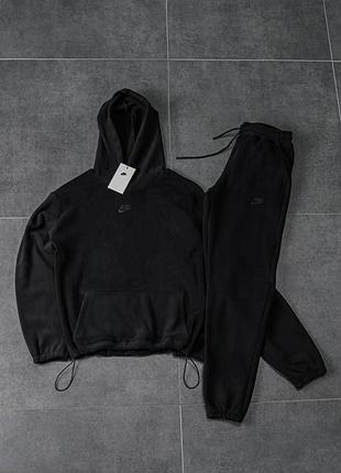 Костюм чорний мікрофліс-пулар nike